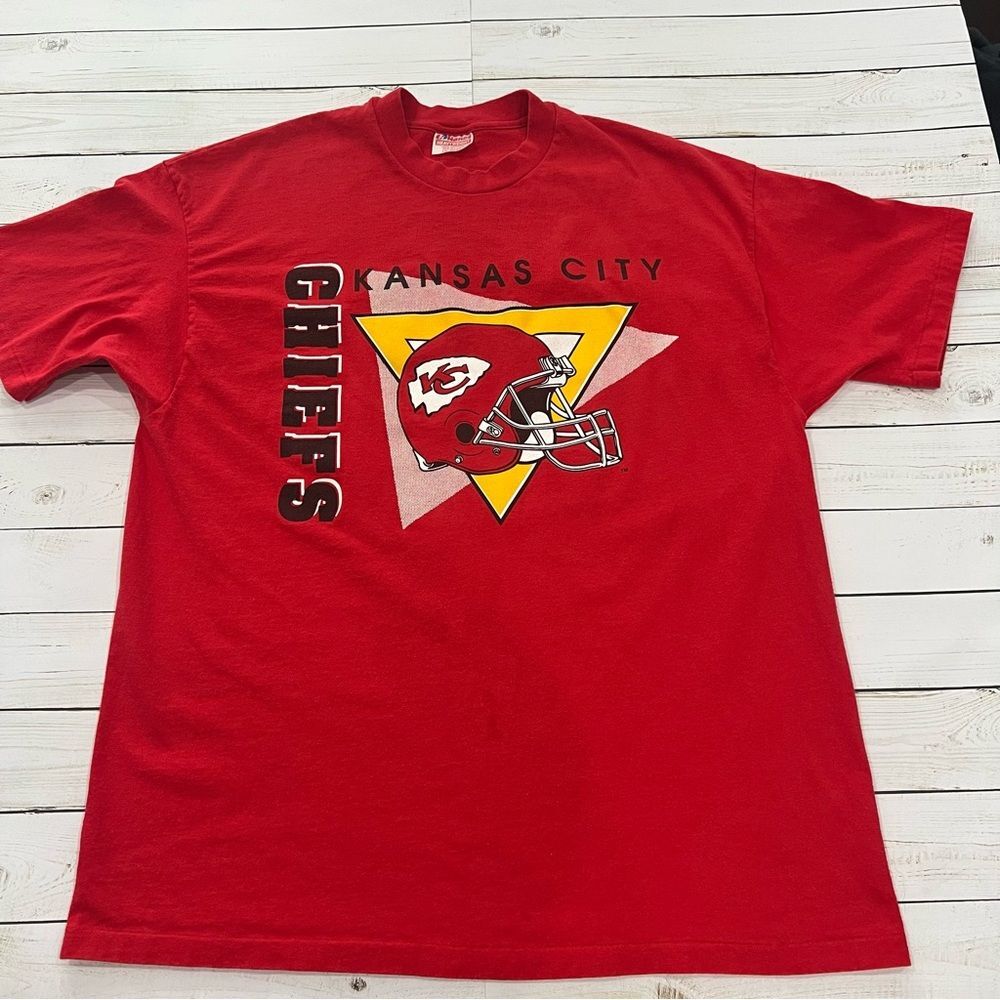 Kansas City Chiefs 90s T shirt Single Stitch Made in the USA Sz 2XL